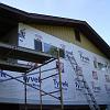 THIS WALL IS GETTING READY , THE TYVEK IS ALMOST COMPLETE,SOON THE SIDING WILL START